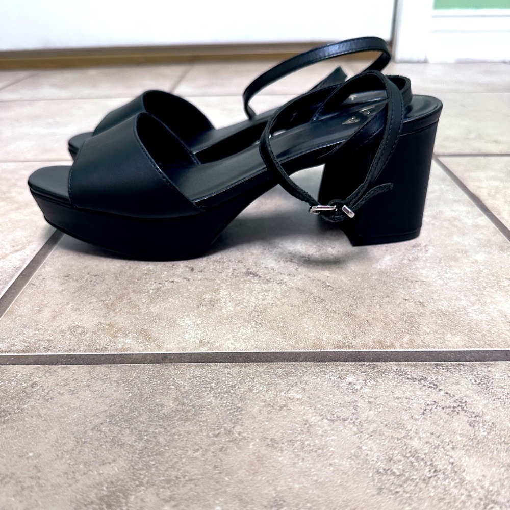 Chunky black heels